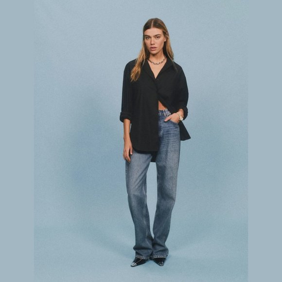 Reformation Will Oversized Shirt | Black 🎉Last One 🎀 NEW - Picture 9 of 13